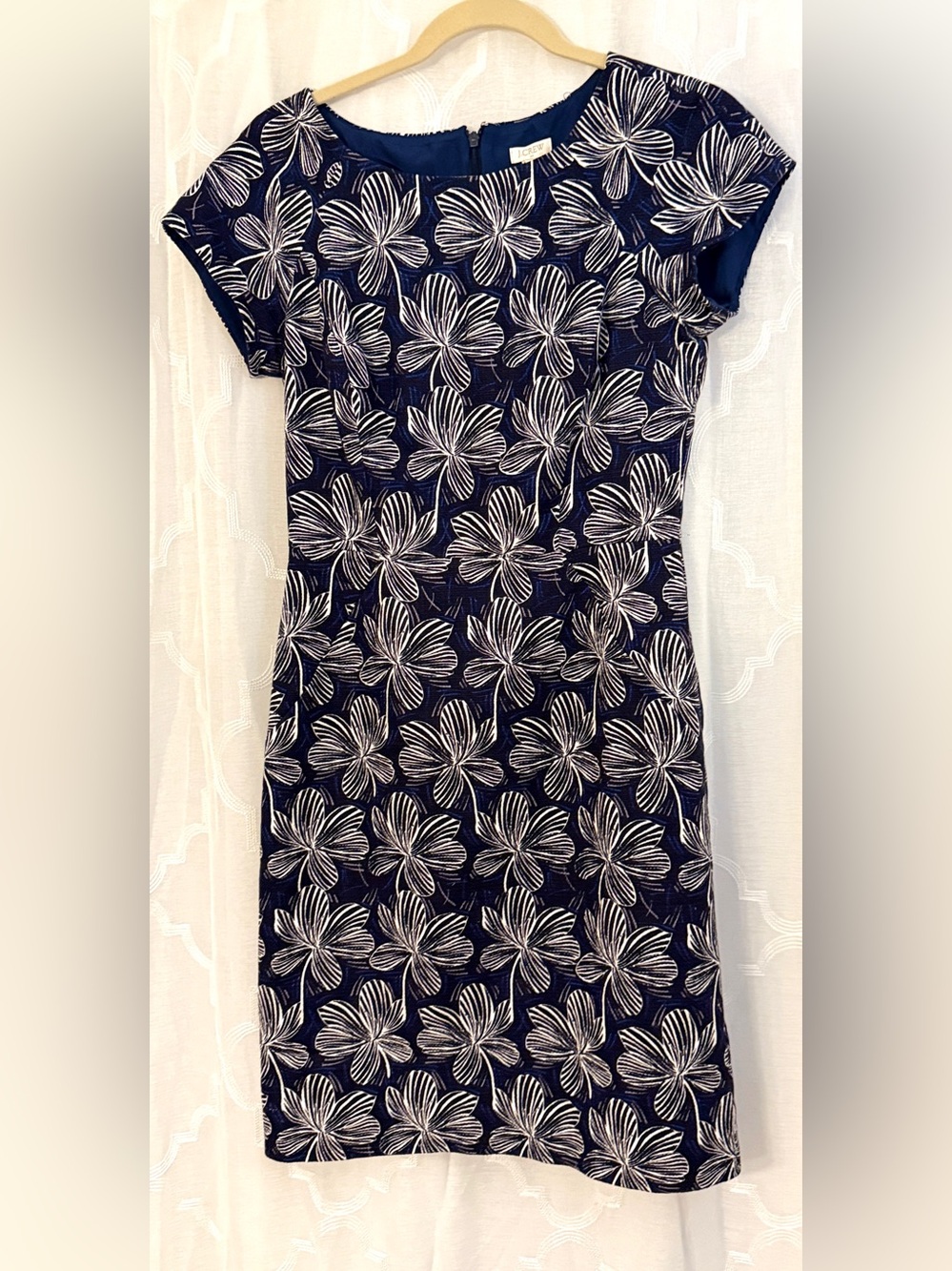 J.Crew Floral Navy Sheath Dress Size 4